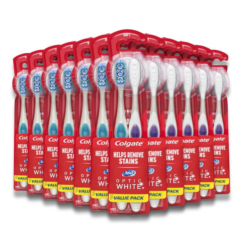 Colgate 360 Optic White Whitening Toothbrush Soft - 2 ct/ea - Contarmarket