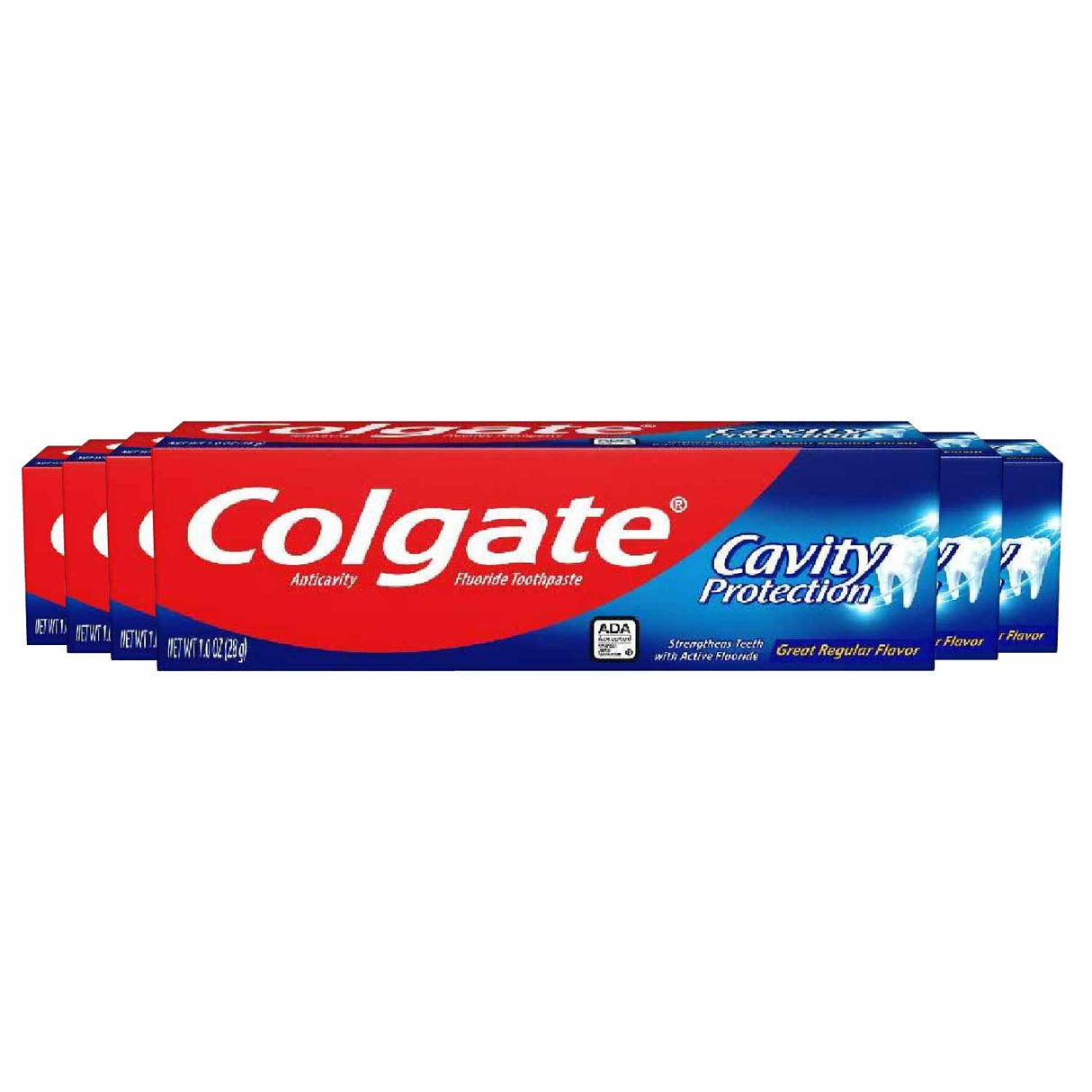 Colgate Cavity Protection Toothpaste w/Fluoride, Great Regular Flavor - 1 oz - 6 Pack - OPEN BOX