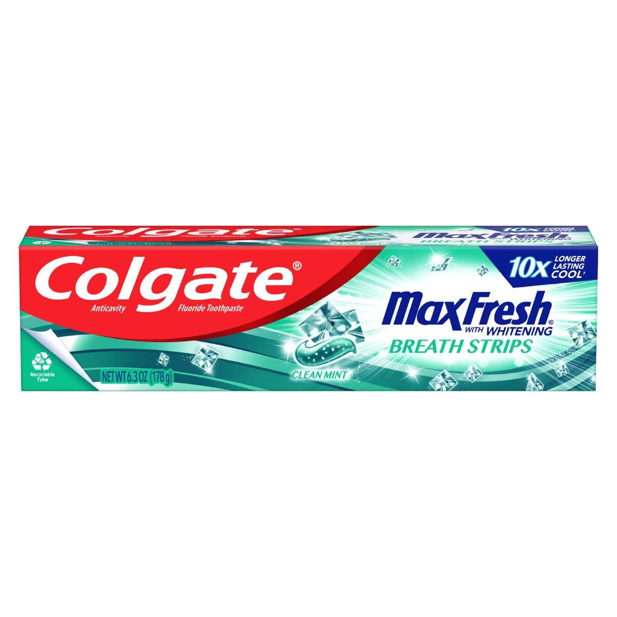 Colgate - Max Fresh with Whitening Toothpaste with Mini Breath Strips - 6.3 Oz Tube - 24 Pack