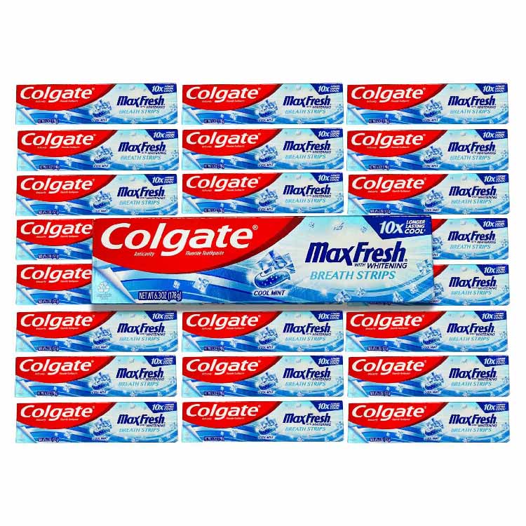 Colgate - Max Fresh with Whitening Breath Strips Cool Mint - 6.3 Oz - 24 Pack