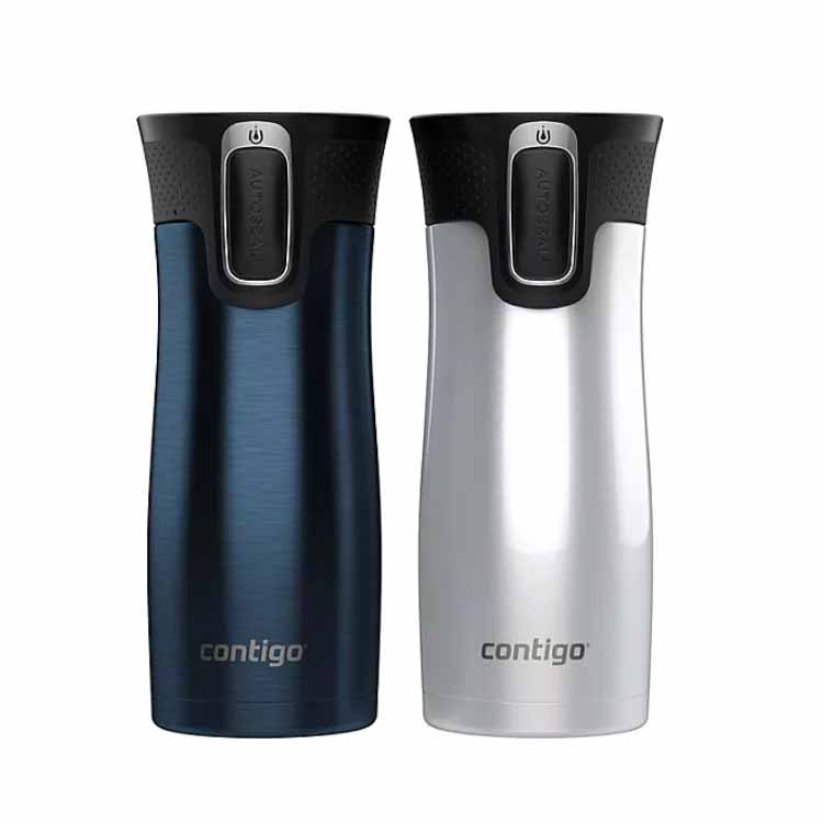 Contigo - AUTOSEAL West Loop Vacuum-Insulated 16 oz. Stainless Steel Travel Mug with Lid - 2 Pack