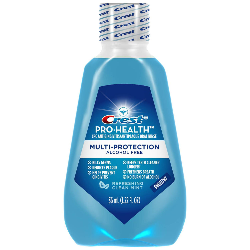 Crest Pro-Health Alcohol-Free Mouthwash, Clean Mint - 1.2 Oz - 48 Pack Contarmarket
