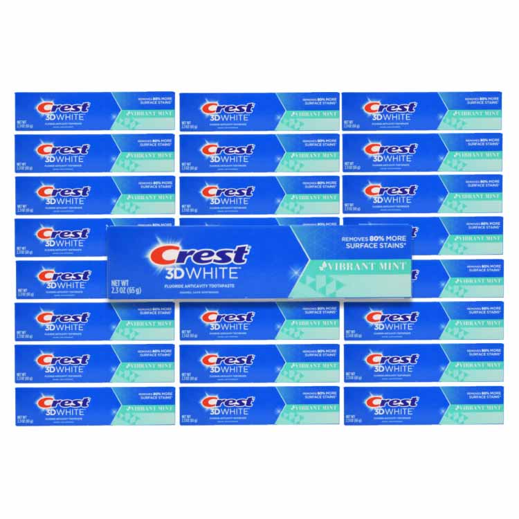 Crest - 3D White Vibrant Mint Toothpaste - 2.3 Oz - 24 Pack