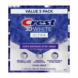 Crest 3D White Ultra Fluoride Anticavity Toothpaste, Vivid Mint -  Bulk - 5 Pack - 5.2oz