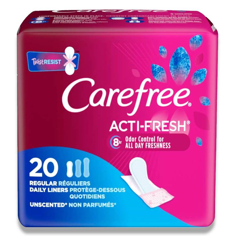 Carefree Acti-Fresh Regular Panty Liners - 20 Ct x 12 Pack Contarmarket