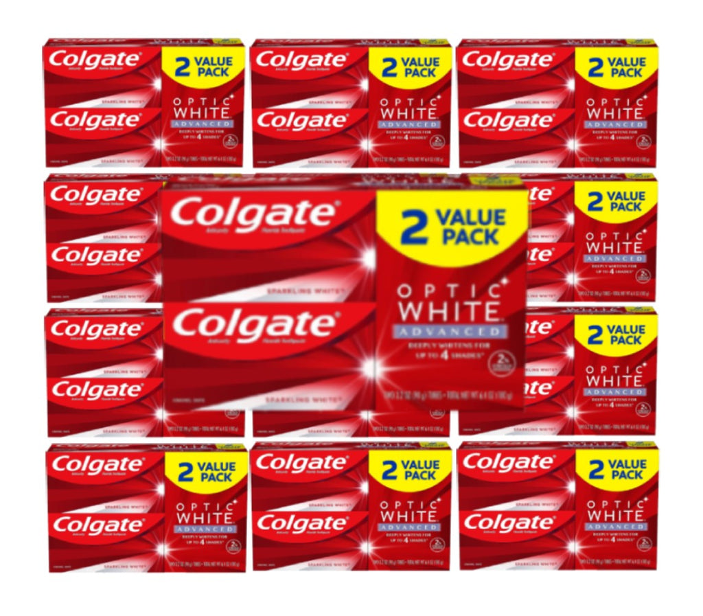 Colgate Optic White Advanced Whitening 2 Value Pack - 12 Pack Contarmarket