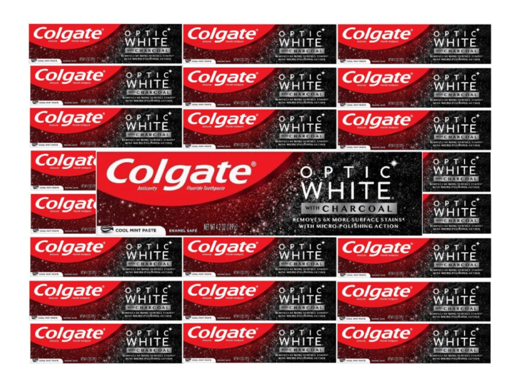 Colgate Optic White with Charcoal Toothpaste - 24 Pack (4.2 oz) Contarmarket