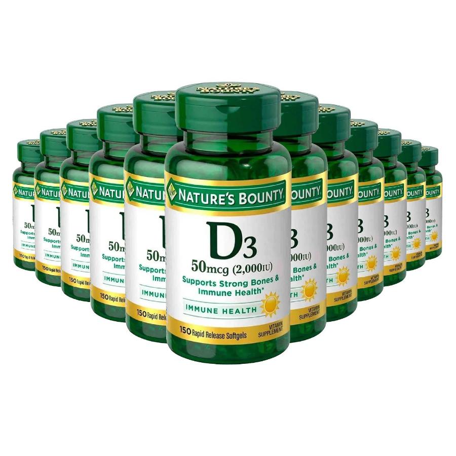 Nature's Bounty Vitamin D3 - 50mcg/2.000Iu - 150 Softgels - 12 Pack