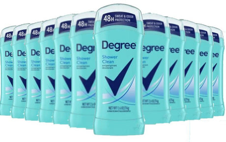 Degree Women Deodorant Invisible Solid, Shower Clean - 2.6 Oz - 12 Pack