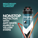 Degree, Advanced 72H MotionSense, Ultraclear Black + White, Dry Spray 3.8 Oz- 12 Pack