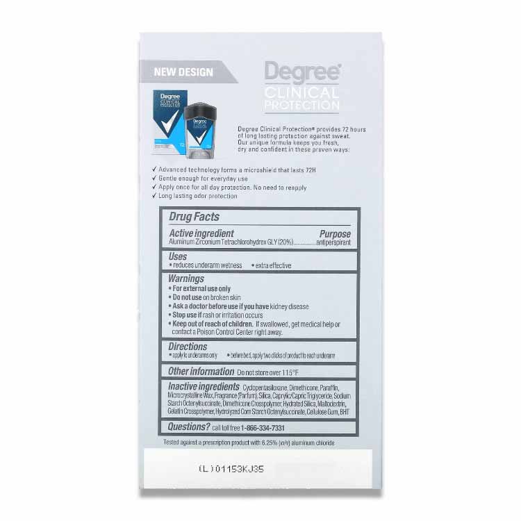 Degree - Men Clinical Protection Anti-Perspirant Clean- 1.7 Oz - 12  Pack