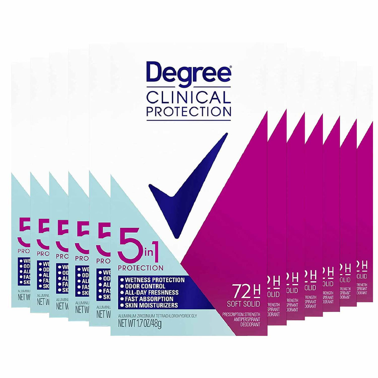 Degree Clinical Protection 5 in 1 Protection Deodorant - 1.7 Oz - 12 Pack
