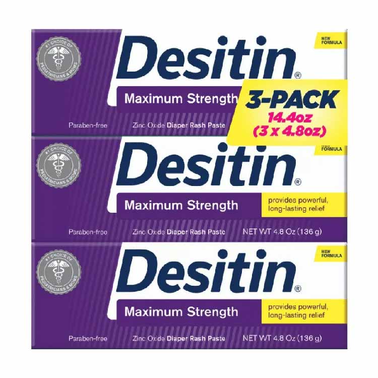 Desitin Maximum Strength Zinc Oxide Diaper Rash Paste 4.8 oz. - 3 pack