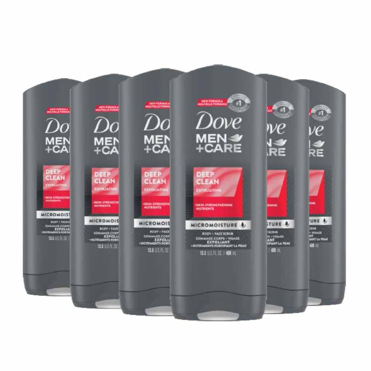 Dove Men +Care Body Wash Deep Clean  13.5 oz/ 400 ml- 6 Pack