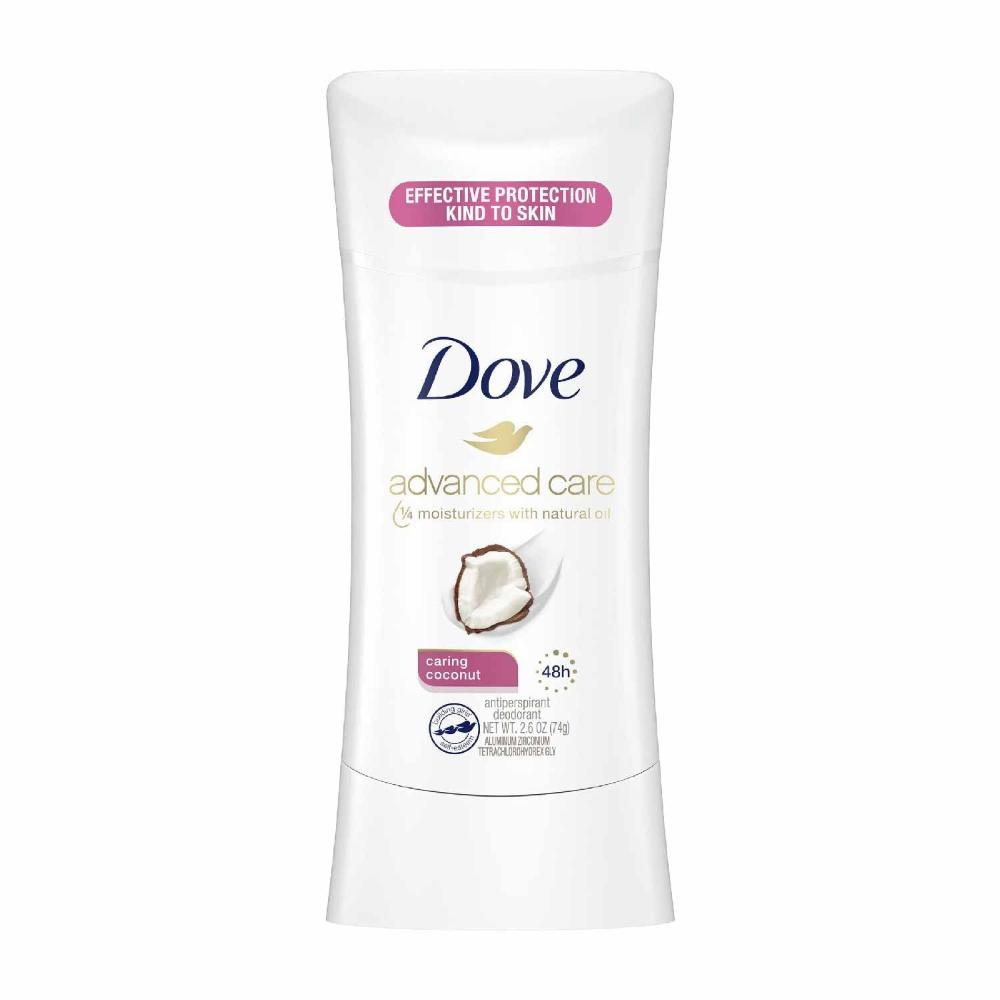 Dove Advanced Care Antiperspirant Deodorant Stick Caring Coconut - 2.6 Oz - 12 Pack