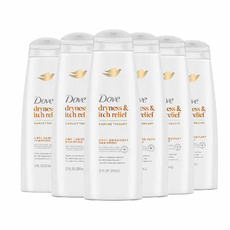 Dove - Dermacare Scalp Haircare Anti-Dandruff Shampoo Dryness & Itch Relief  12 oz - 6 Pack