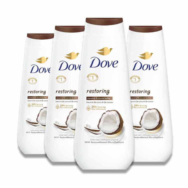 Dove - Body Wash Restoring Coconut Butter & Cocoa Butter - 20 Oz - 4 Pack