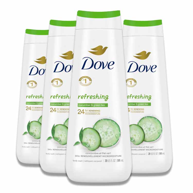 Dove - Body Wash Cucumber and Green Tea - 20 Oz - 4 Pack