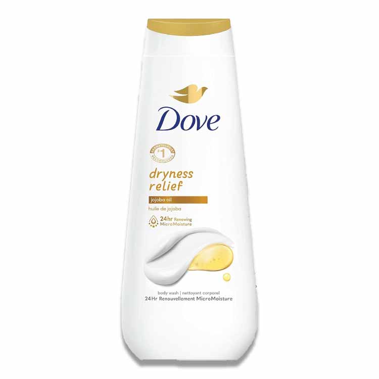 Dove - Body Wash Dryness Relief, Gentle Skin Cleanser, Jojoba Oil - 20 Oz - 4 Pack