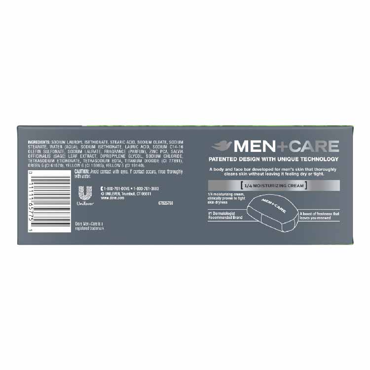 Dove Men+Care Body and Face Bar, Minerals + Sage - 3.75 Oz - 6 Ct - 12 Pack (72 ct)