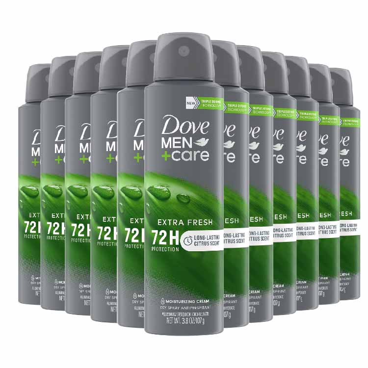 Dove - Men + Care Extra Fresh Dry Spray Antiperspirant Deodorant - 3.8 oz  - 12 pack