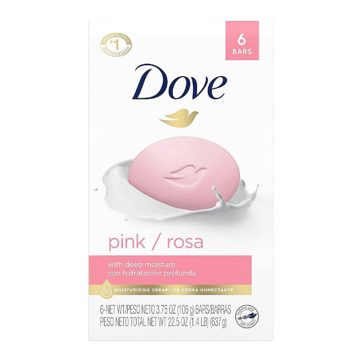 Dove Beauty Bar Gentle Skin Cleanser Pink 3.75 OZ  6 ct - 12 Pack (72 ct)