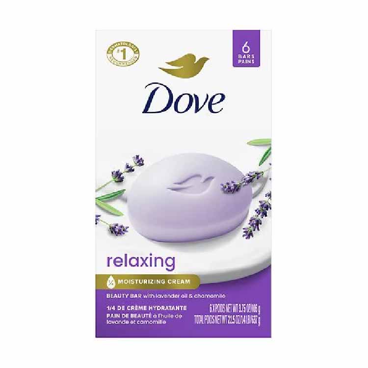 Dove Relaxing Beauty Bar with Lavender and Chamomile  3.75 OZ  6 ct - 12 Pack (72 ct)