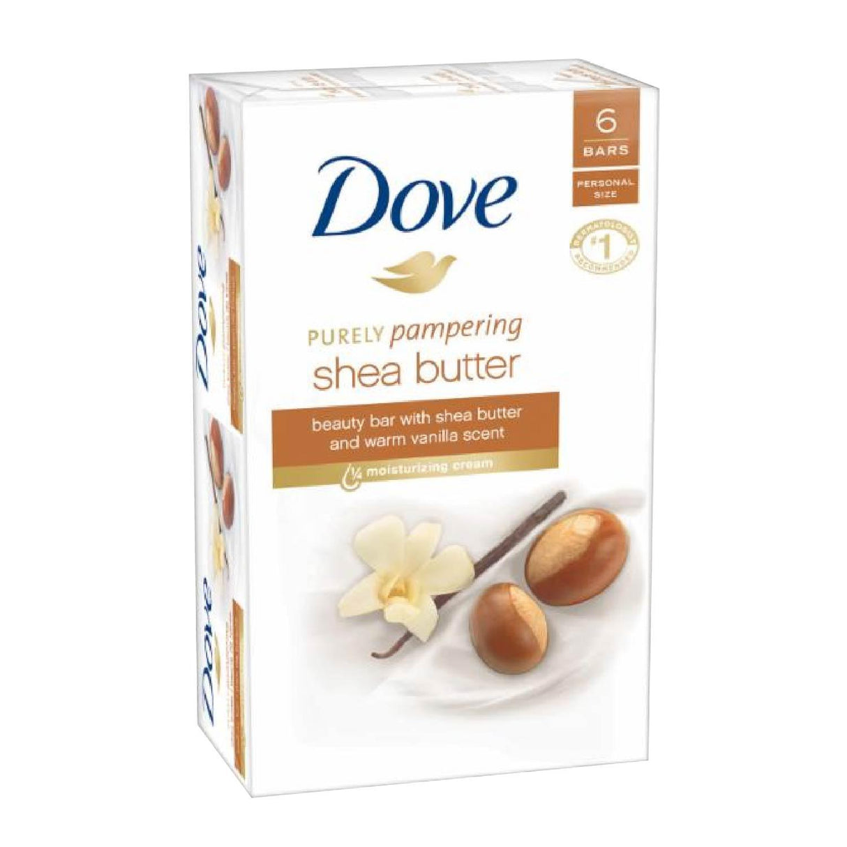 Dove Beauty Bar  for Gentle Soft Skin Care Shea Butter 3.75 OZ  6 ct - 12 Pack (72 ct)