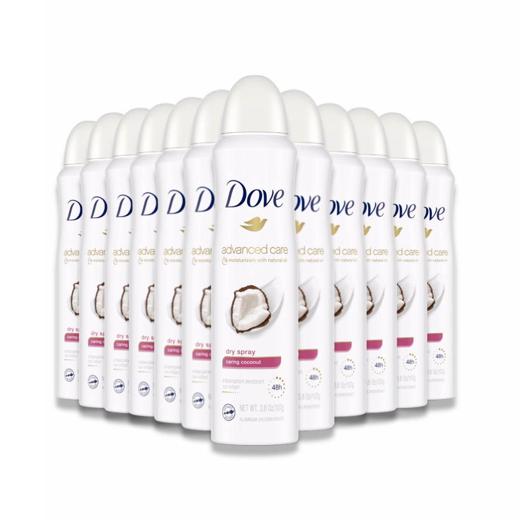 Dove Advanced Care Caring Coconut Dry Spray Deodorant - 12 Pack (3.8 oz) Contarmarket