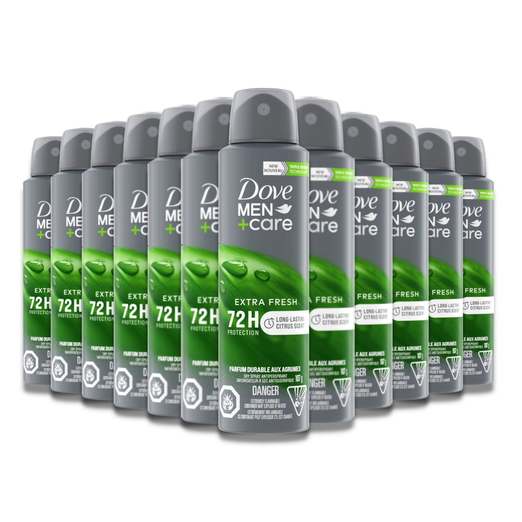 Dove Men+Care Extra Fresh Dry Spray Antiperspirant - 12 Pack (3.8 oz) Contarmarket