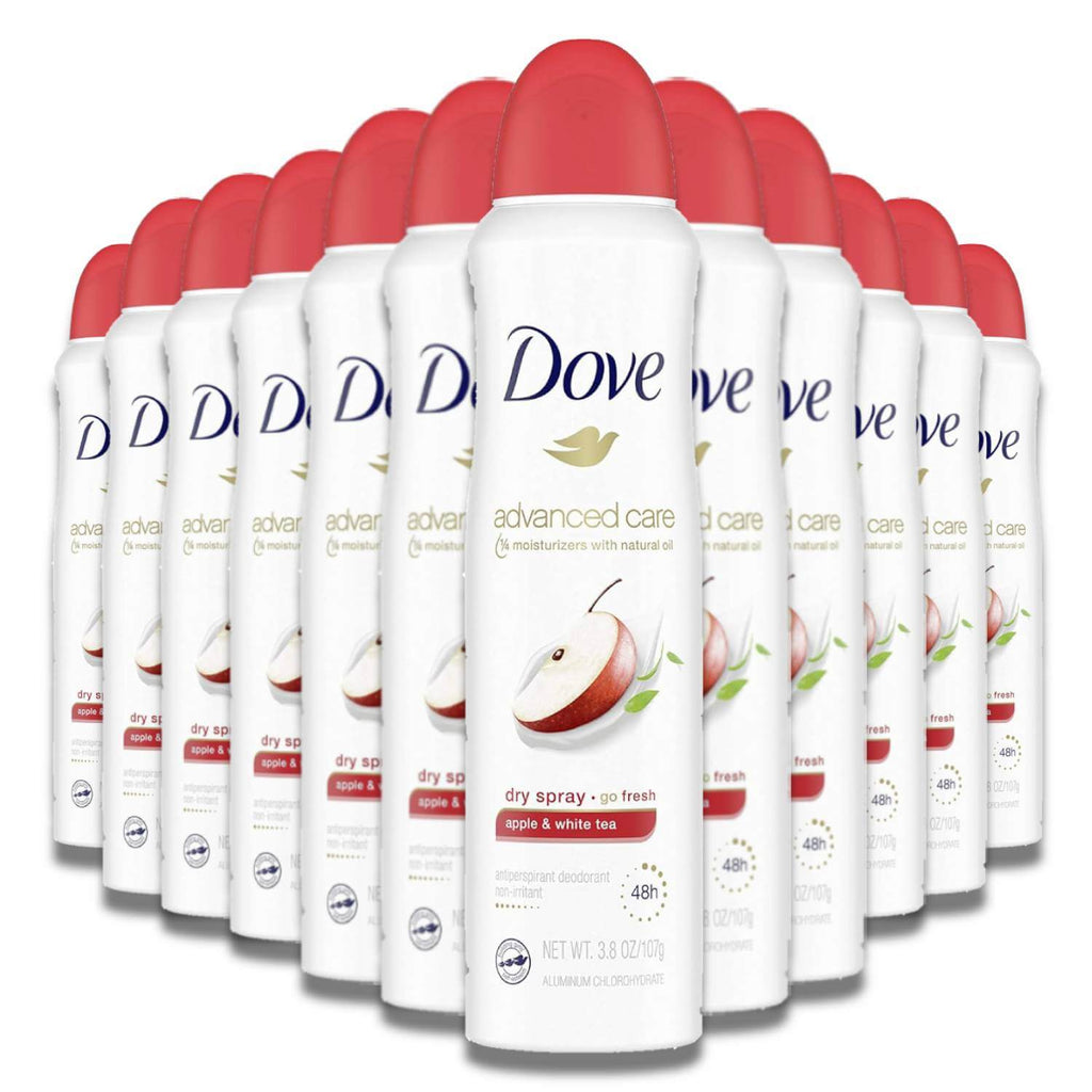 Dove Advanced Care Dry Spray Antiperspirant - Apple With Tea - 3.8 oz - 12 Pack Contarmarket