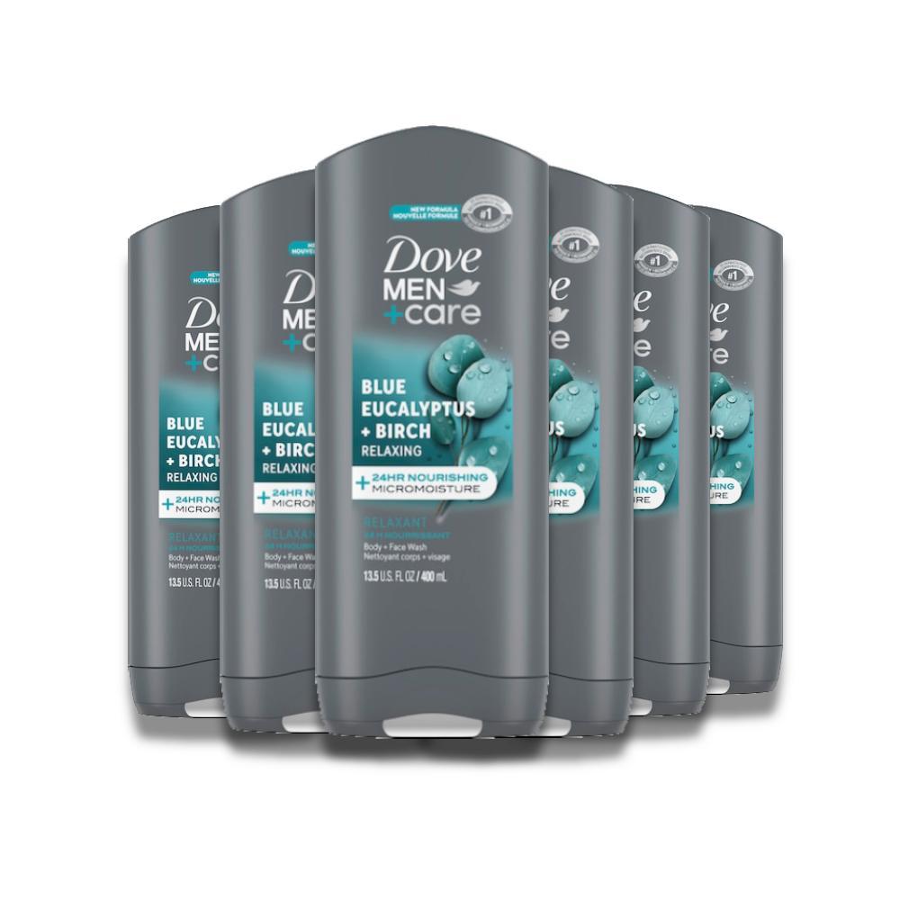 Dove Men+ Care Relaxing Body + Face Wash - 6 Pack (13.5 oz) – Contarmarket