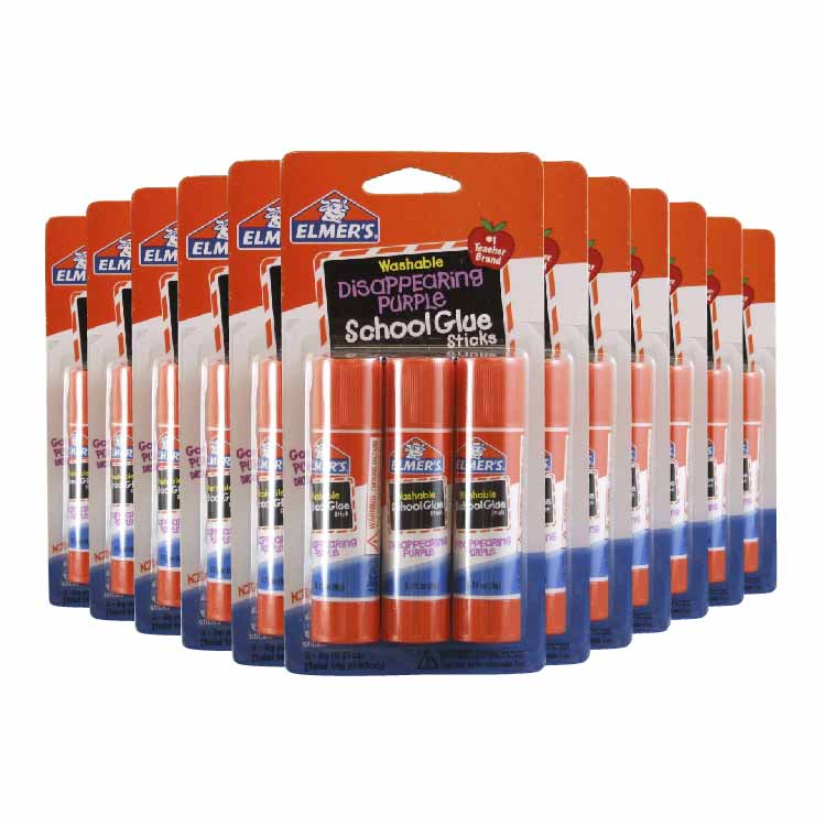 Elmer's - Washable Purple School Glue Stick  3 ct - 0.21 Oz ea - 12 Pack