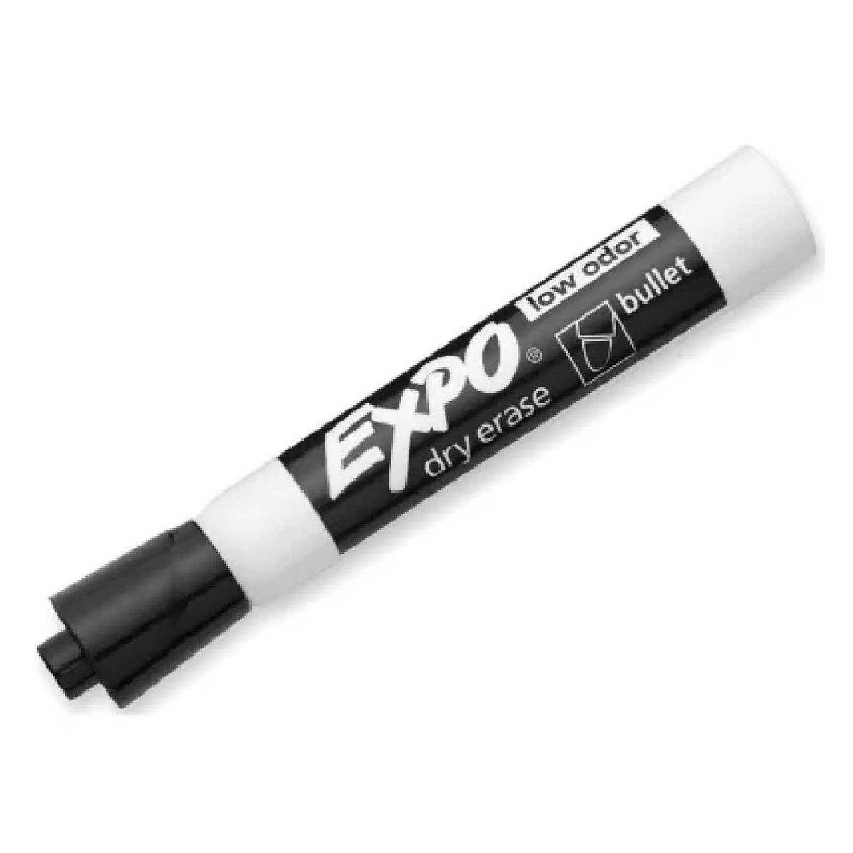 Expo - Low Odor Dry Erase Markers, Black, Bullet Tip - 12 Ct