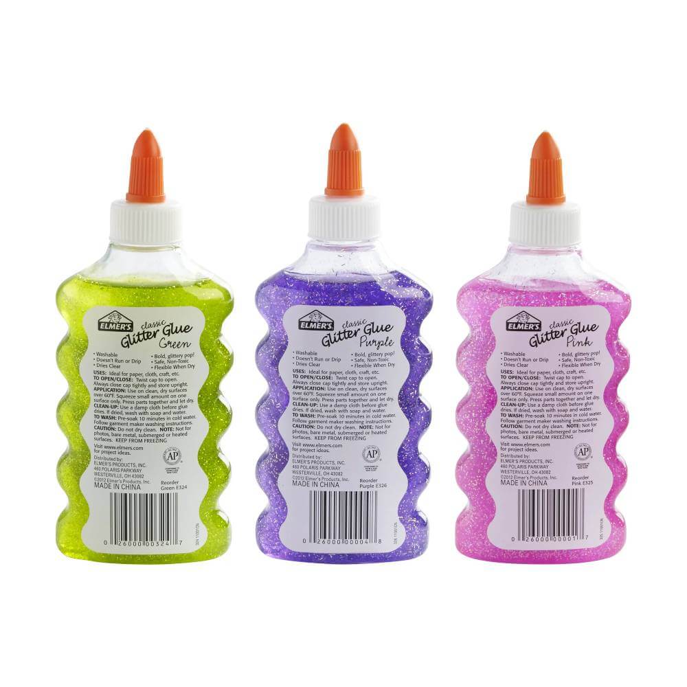Elmer's Liquid Glitter Glue - 18 Pack, Washable, Assorted Colors - 6 Oz  Each - 3 Ct – Contarmarket