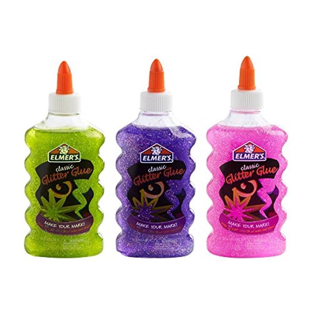 Elmer's - Liquid Glitter Glue, Washable, Assorted Colors 6 Oz Ea , 6 Pack/3 Ct each (Total 18 Ct)