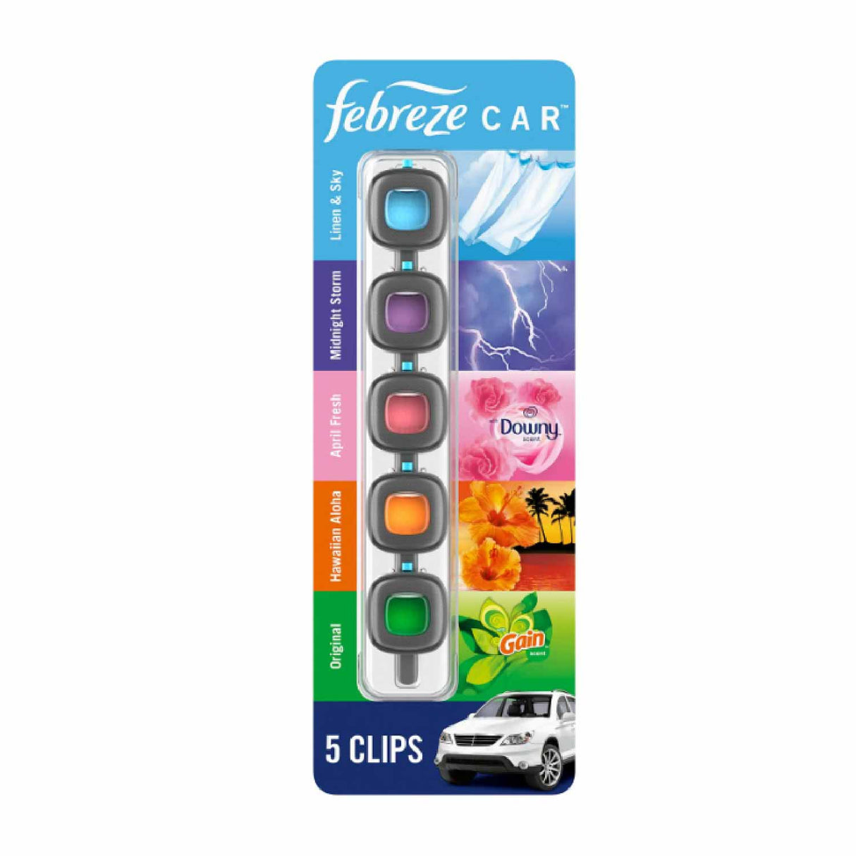Febreze Car Air Freshener Vent Clips, Mixed Scent, 5 ct.