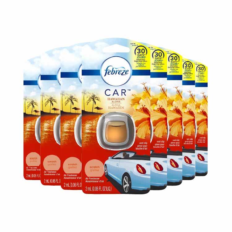 Febreze Car Freshener, Hawaiian Aloha - 8 Pack