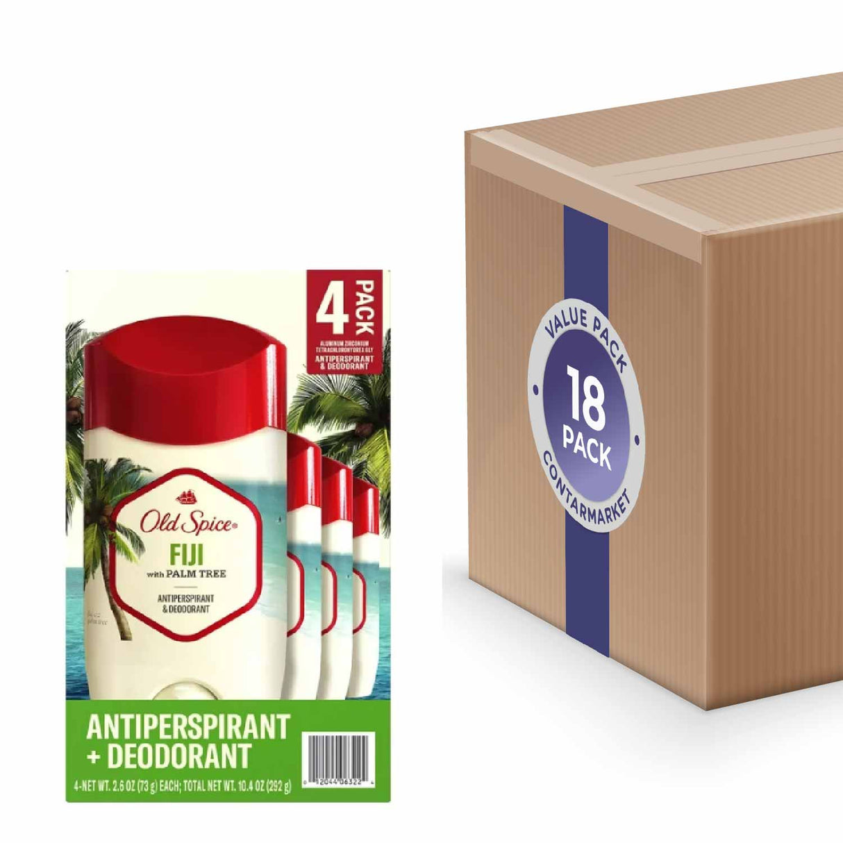 Old Spice - Fiji with Palm Tree, Antiperspirant & Deodorant - 2.6 Oz, 4ct - 18 Pack