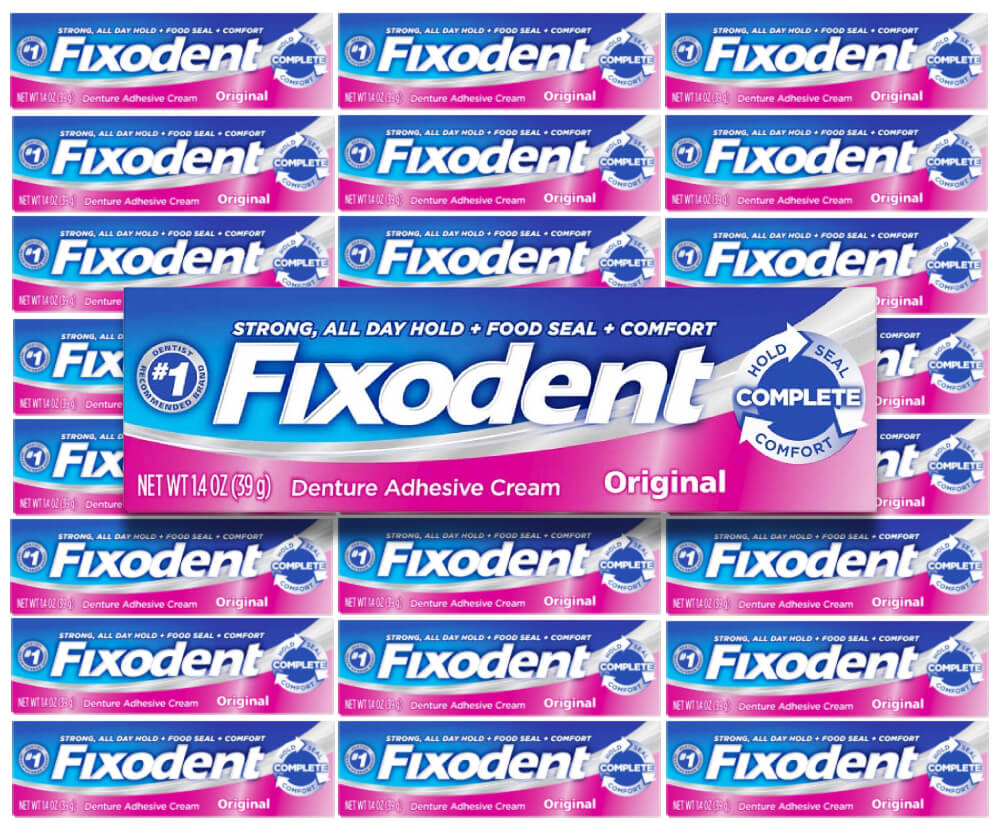 Fixodent Original Denture Adhesive Cream - 1.4 oz - 24 Pack Contarmarket