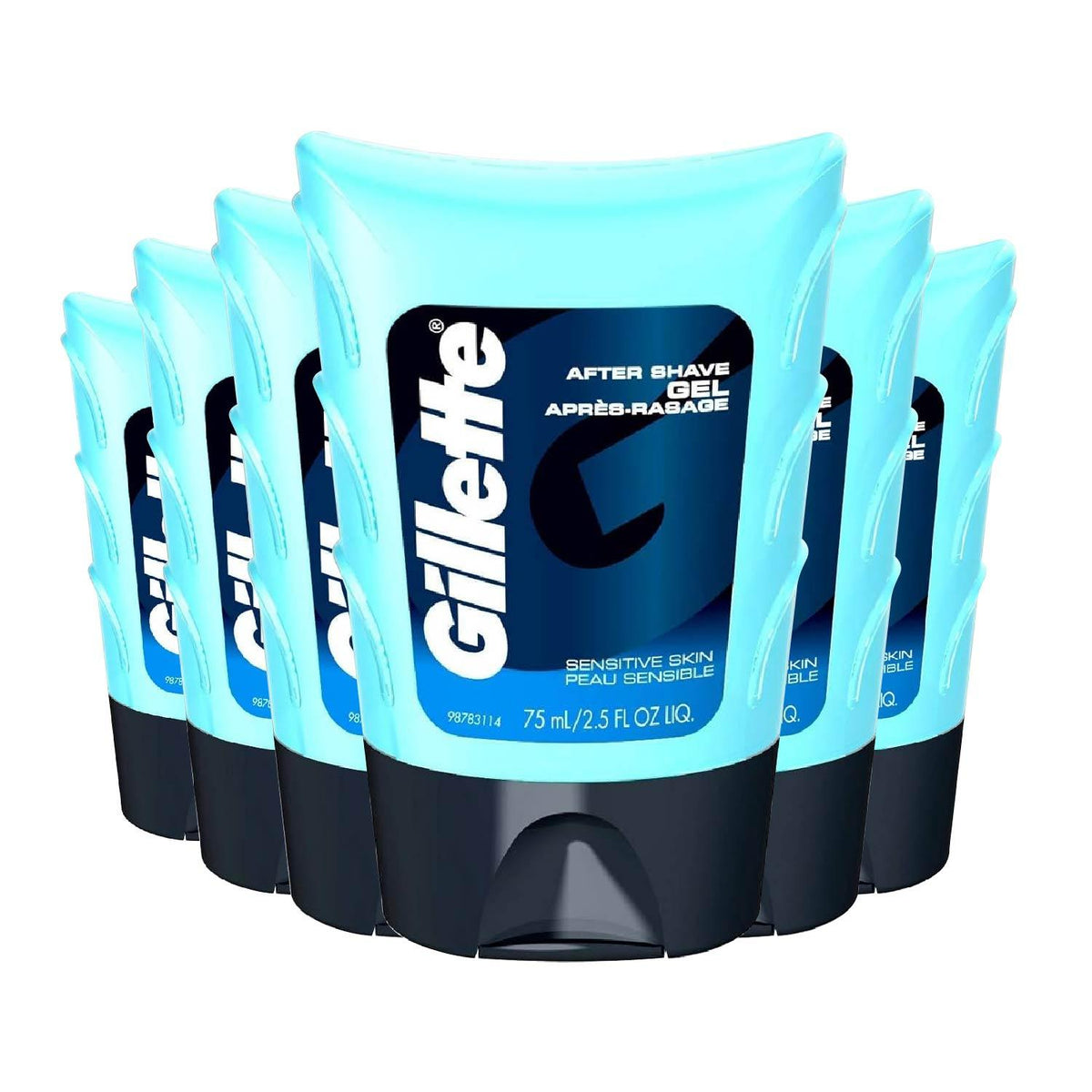 Gillette After Shave Gel Sensitive Skin 2.5 oz 6 Pack Travel Size
