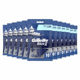 Gillette Blue II  Chromium Coating Long Lasting Blades 10 (ea) - 12 pack