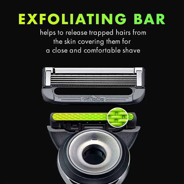 GilletteLabs - Men's Razor with Exfoliating Bar - 1 Handle, 7 Refills, 1 Premium Magnetic Stand