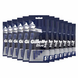 Gillette Blue II  Chromium Coating Long Lasting Blades Disposable Razors Bulk 5 ct (ea) - 24 Packs