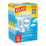 Glad Small Twist-Tie Trash Bags, Febreze Fresh Clean Scent - 4 Gal - 156 Ct