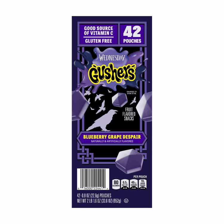 Gushers Fruit Snacks -  Addams Limited Edition, Assorted Flavors, 42 Count Pack