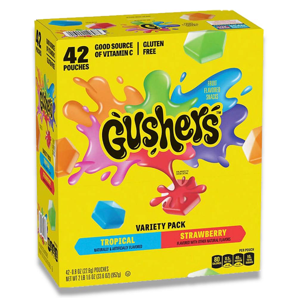 Gushers Strawberry Splash and Tropical Flavors - 0.8 Oz - 42 Ct (6626650292380)