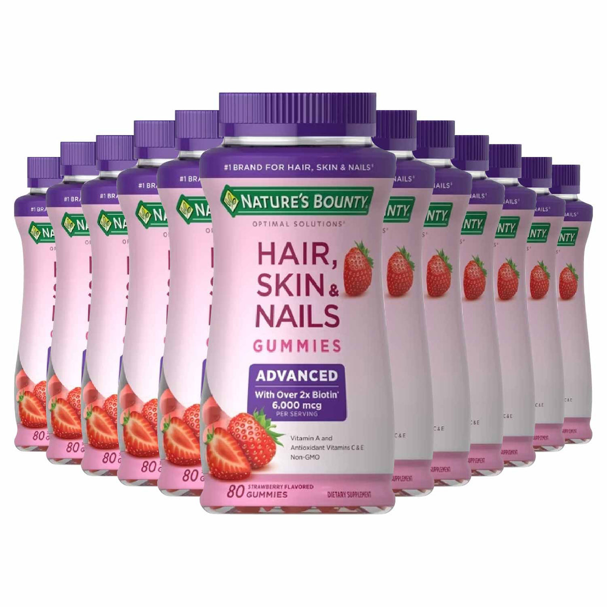 Natures Bounty Hair Skin And Nails, Bulk - 12 ct - 80 Gummies Each