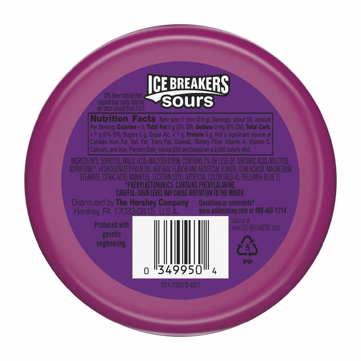 Ice Breakers Sours Sugar Free Mints, Mixed Berry, Strawberry, Cherry 8 ct  - 24 Pack - ( 192 ct )