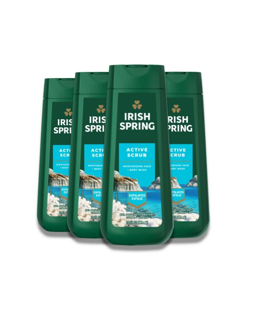 Irish Spring Active Scrub Body Wash - 4 Pack (20 oz) Contarmarket